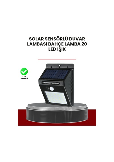 Bahçe Dış Mekanlar İçin Güneş Enerjili 20 Led Hareket Sensörlü Lamba