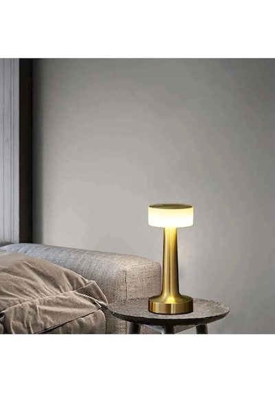 Noas Gold Silver Dokunmatik Şarjlı Masa Lambası 3 Renkli Gold