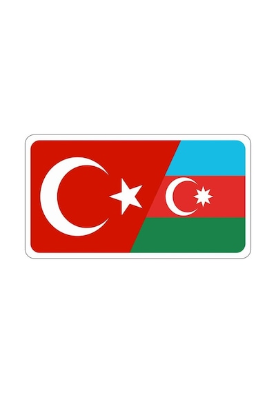 Azerbaycan Türkiye Bayrak Sticker Oto Araba Sticker 20cm