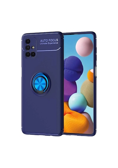 Samsung Uyumlu Galaxy M51 Kılıf Range Yüzüklü Silikon - Mavi Evimdeyokyok