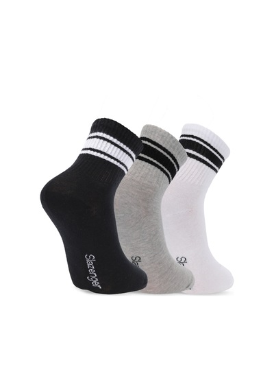 Slazenger Jelly 3 Lü Erkek Siyah / Gri Çorap Siyah / Gri
