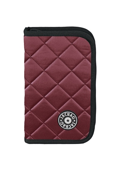 Jacbag Cover Soft-sert Kapaklı Ayraçlı Kapitone Kalem Kutusu Cover Soft-bordo renkli