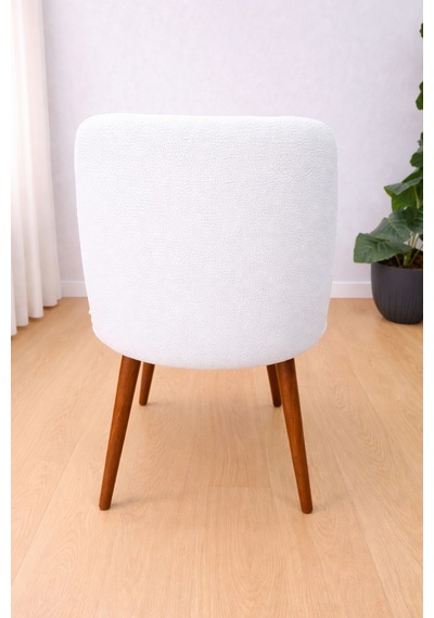Mutfak Sandalye Kılıfı-büyük Oval Likral Kum Desen Yıkanabilir Lastikli Sandalye Örtüsü Chair Cover Krem