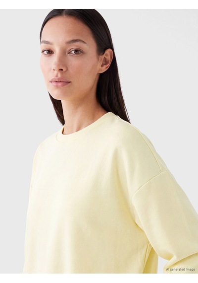 LC Waikiki Lc Waıkıkı Sarı Soft Touch Kadın Sweatshirt Tunik