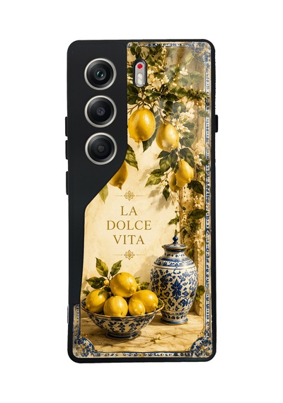 Tecno Camon 40 La Dolce Lemon Tasarımlı Glossy Telefon Kılıfı Yellow