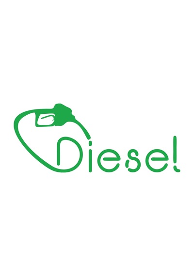 Diesel Araba Sticker 17x17 Cm Yeşil