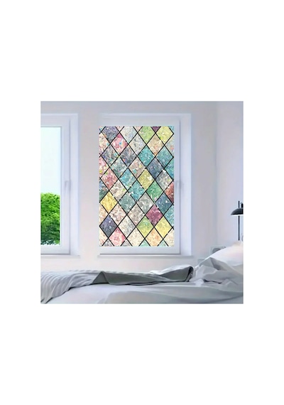 Cam Vitray Folyo, Kendindin Yapışkanlı, Desenli Buzlu Cam Folyo 61x100 Cm