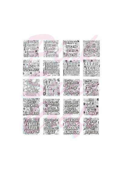 Mandala Manifest Words Bold And Easy 20x20 Cm Büyük Boyama Kitabı, Çocuklar Ve Yetişkinler İçin