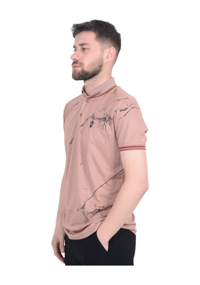 Cengiz İnler Baskı Desenli Erkek Polo Yaka  T-shirt