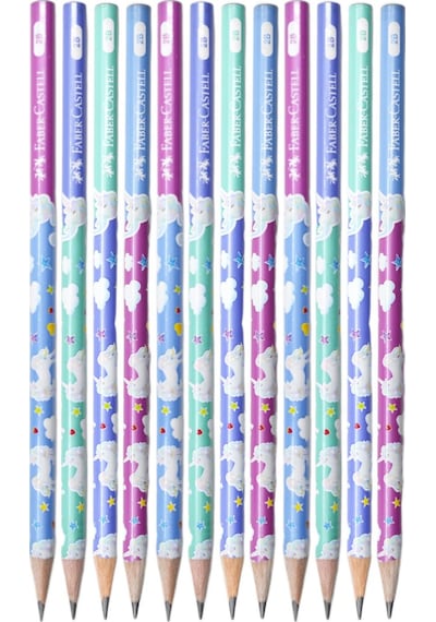 Faber-castell Unicorn 2b Yuvarlak Kurşun Kalem 12 Adet Siyah