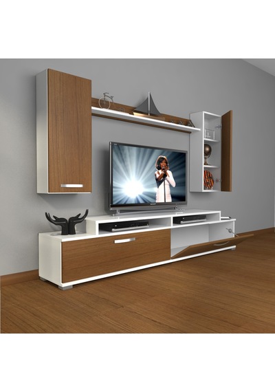 Decoraktiv Ekoflex 7 Slm Tv Ünitesi Tv Sehpası Beyaz - Ceviz