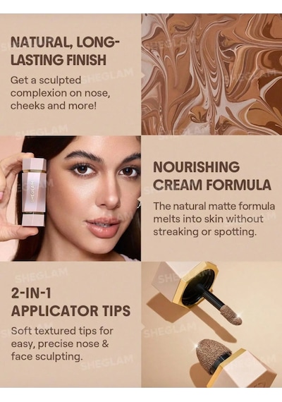 Sheglam Precision Sculpt Sıvı Kontur Duo Hassas Uygulama İçin Çift Uçlu Aplikatör İle Makyaj Makyaj Setleri Warm Honey