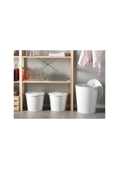Ikea Knodd Çöp Kutusu, Beyaz, 16 Lt, Kapaklı