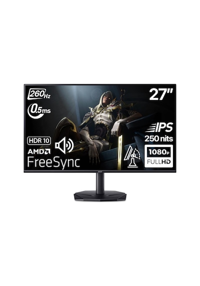 Acer Nitro Kg270w5bmiipx 27" 260hz 0.5ms Zeroframe Ips Fhd Mm Amd Freesync Hdr10 Srgb Gaming Monitör