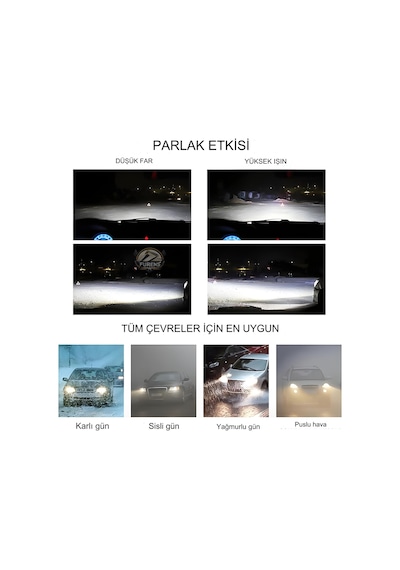 Hyundai Accent Era 2006-2012 Uzun-kısa Far Uyumlu Şimşek Etkilii Led Xenon Light Series H4