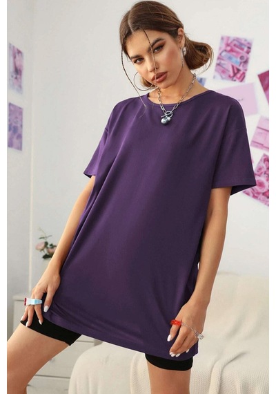 Flood Of Style Unisex Hey You Baskılı T-shirt Mor