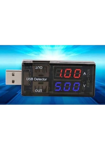 Usb Akım Ölçer Çift Usb Çıkışlı Voltmetre Ampermetre Ölçüm Aleti