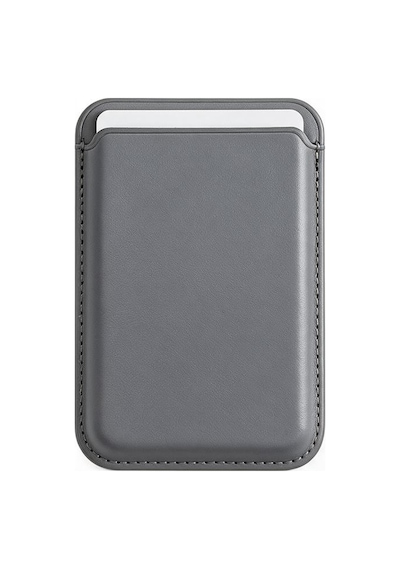 Bideri Magsafe Deri Cüzdan Koyu Gri