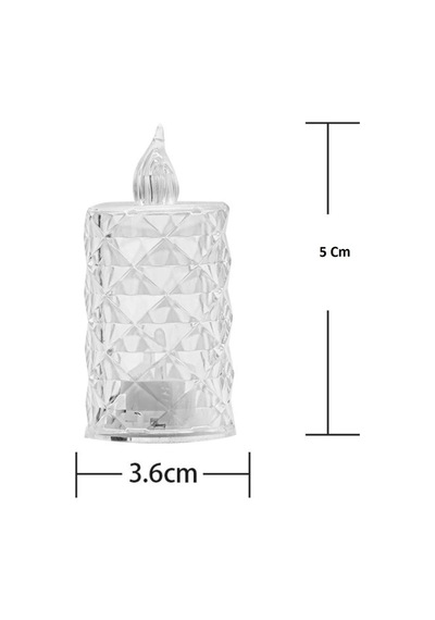 Led Mum Şeffaf Kristal Led Mum Pilli Alevsiz Çay Mumu Düğün Doğum Günü Ortam Işığı Mini