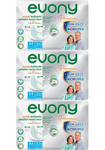 Evony Premium Hasta Bezi Yetişkin Bel Bantlı M-orta 90 Adet M