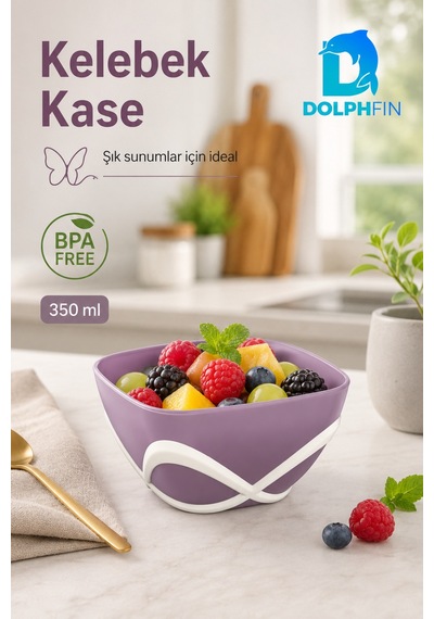 Kelebek Kase 350 Ml Bpa Free Dekoratif Sunum Ve Çerez Kasesi çok renkli