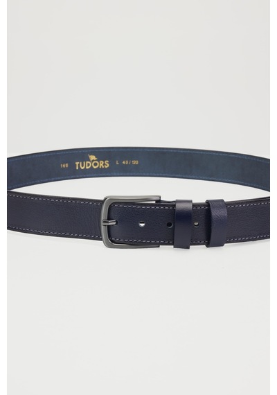 Tudors Erkek %100 Hakiki Deri 4 Cm Spor Lacivert Kemer-30074