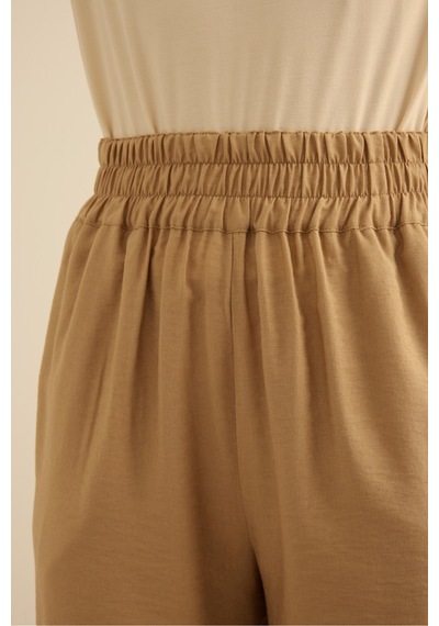Aker Beli Lastikli Viscon Pantolon Etek Camel Camel