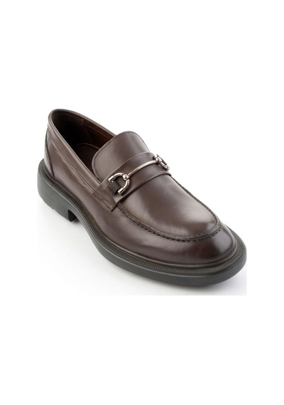 Kahve Antik Hakiki Deri Erkek Loafer Ayakkabı E01054020441