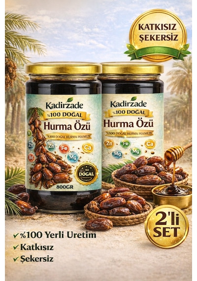 Doğal Hurma Özü 2 800 Gr Katkısız Hurma Pekmezi Şekersiz, Yoğun Kıvamlı, Enerji Kaynağı