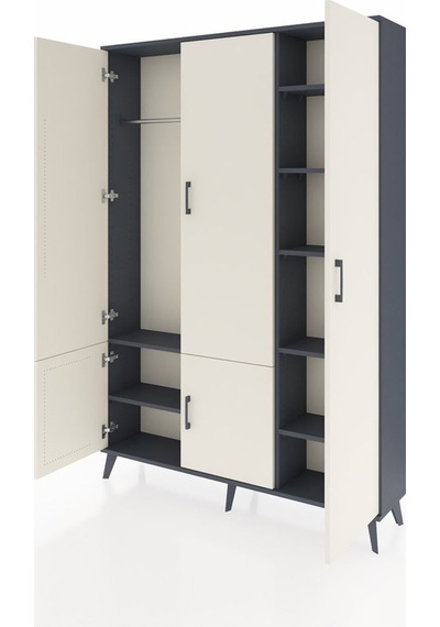 Arges Dolap 7 Raflı 5 Kapaklı Tek Askılı 132x30x195 Antrasit-aytaşı/antrasit Aytası/antrasıt Arges Dolap 7 Raflı 5 Kapaklı Tek Askılı 132x30x195 Antrasit-aytaşı/antrasit Aytası/antrasıt
