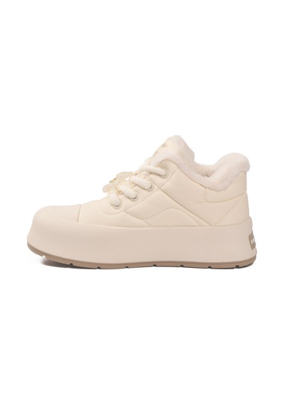 Beyaz İçi Küklü Bağcıklı Soğuğa Dirençli Kadın Sneaker Chizy Z Beyaz