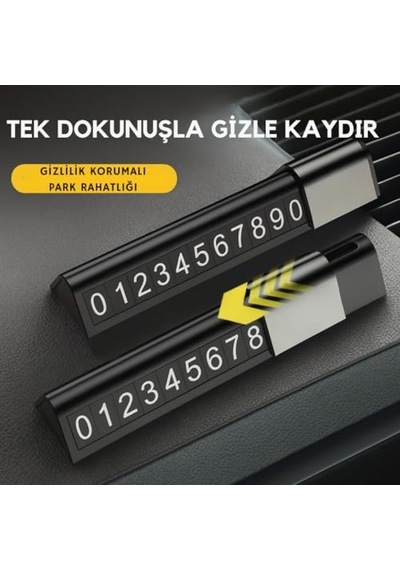 Polham Manyetik Fosforlu Geçici Park Numaratörü, Açılır Kapanır, Şık Ve Dayanıklı Tüm Araçlara Uyumlu