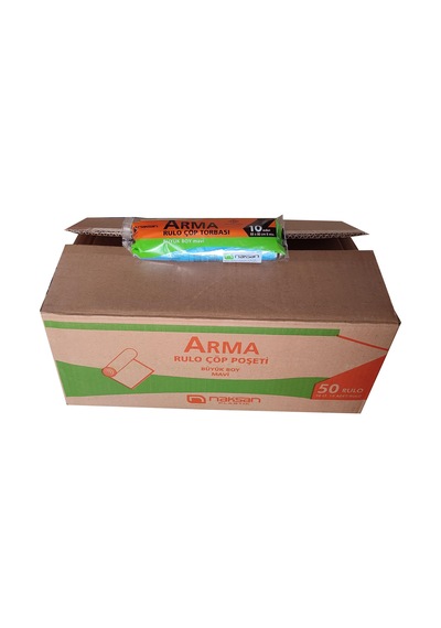 Arma Standart Büyük Boy 50 Lt Çöp Torbası Poşeti 65 x 80 Cm Mavi 10 Adetlik 50 Rulo