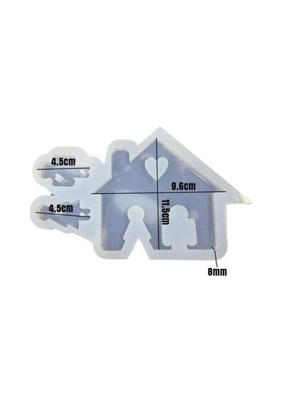 Tahtakale Toptancı Silikon Epoksi Kalıp Ev Anahtarlık Kalıbı Çift Özel Duvar İçin Anahtarlık Kalıbı 11.5x9.6 Cm