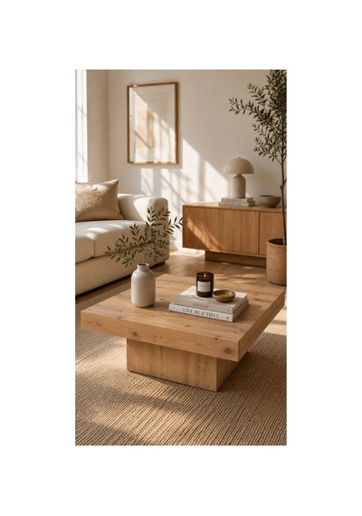 Modern Kare Orta Sehpa Atlantik Çam 90x90 Cm Atlantik Çam Atlantik Çam