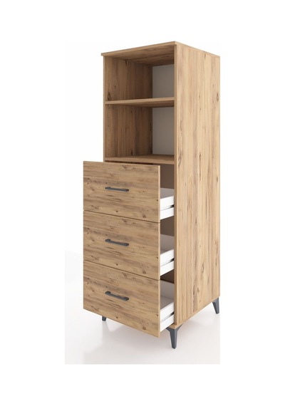Kronos Dolap 2 Raflı 3 Çekmeceli 60x59x182 Çam-çam Atlas Çam