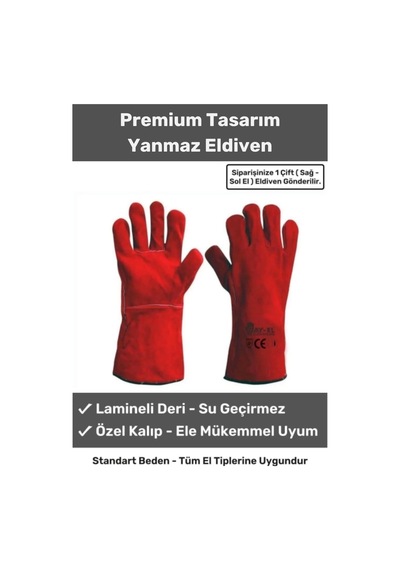 Premium Seri Isıya Dayanıklı Kaynak Yangın Su Geçirmez Çok Amaçlı Yanmaz Deri Eldiven