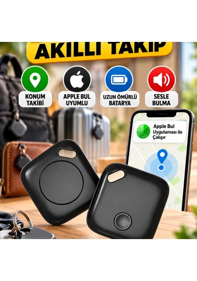 Apple Uyumlu Bul Uygulaması Destekli Akıllı Bluetooth Takip Cihazı Uzun Ömürlü Batarya İle Eşya Konum Tak