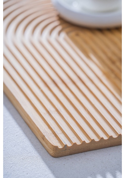 Acar Bambu Sunum Tabak - 33 Cm Kahverengi
