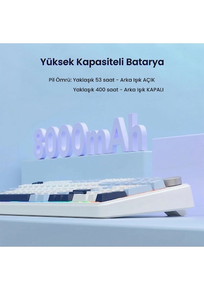 Aula F99 Pro 3 Modlu Rgb Hot Swap Mekanik Star Vector Switch Kablosuz Makrolu Klavye Lacivert