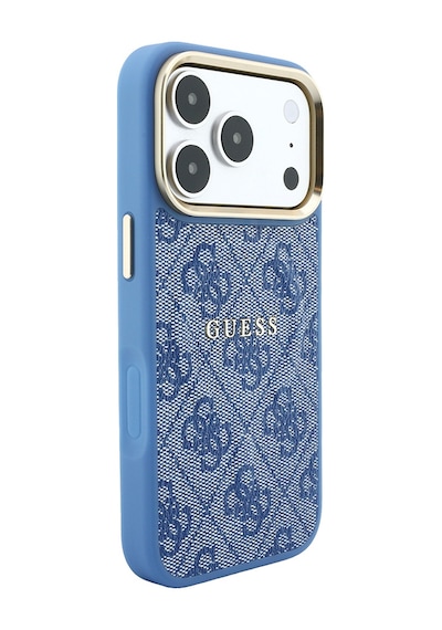 Apple iPhone Uyumlu 18 Pro Max Kılıf Guess Lisanslı M-safe  C-magnet 4g Desenli Yazı Logolu Kapak Mavi