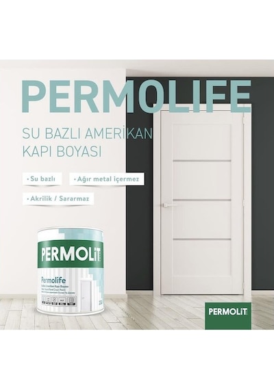 Permolit Permolife Su Bazlı Amerikan Panel Kapı Boyası - Koyu Kahve - 0.75 Lt.