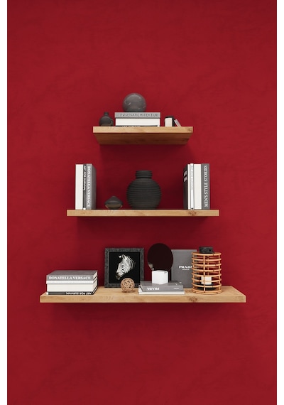 Asra Trend Modern 3'lü Uçan Raf Çok Amaçlı Duvar Rafı Organizer %100 Mdf Kitaplık Mutfak Banyo Rafı Drf05 Safir Meşe