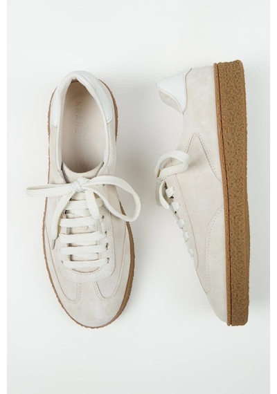 Krahe Palminteri 2 Erkek Hakiki Deri Bağcıklı Bej-ekru Sneakers