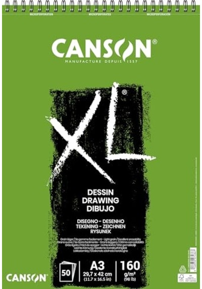 Canson Xl Draw Eskiz Ve Resim Defteri, Spiralli, 50 Sayfa, A3, 160g