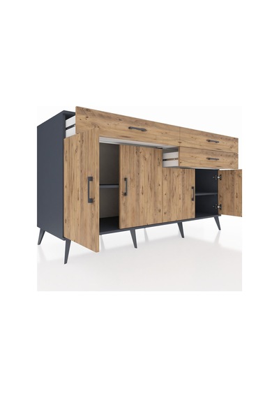 Kronos Konsol 2 Raflı 3 Çekmeceli 4 Kapaklı 176x59x99 Antrasit-ça Antrasit-çam Kronos Konsol 2 Raflı 3 Çekmeceli 4 Kapaklı 176x59x99 Antrasit-ça Antrasit-çam