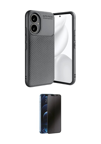 Cep Huawei Uyumlu Honor 400 Kılıf Eksen Form Prime İkili Koruma Seti Najmaddin Siyah