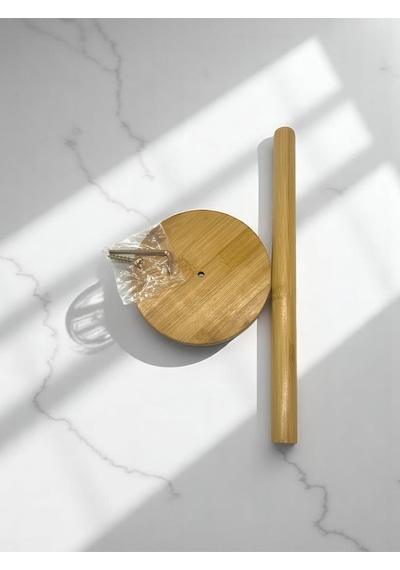 Bambu Kağıt Havluluk Dekoratif Peçetelik Rulo Kağıt Havlu Standı Ahşap Kağıt Havluluk Kahverengi