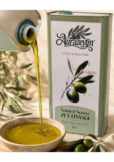 Aurazeytin Natürel Sızma Zeytinyağı 5 L Extra V. Olive Oil Teneke Ambalaj