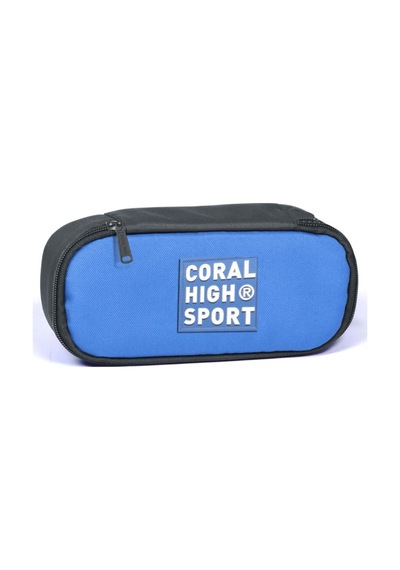 Coral High Sport Derin Mavi Gri İç Bölmeli Oval Kalem Çantası